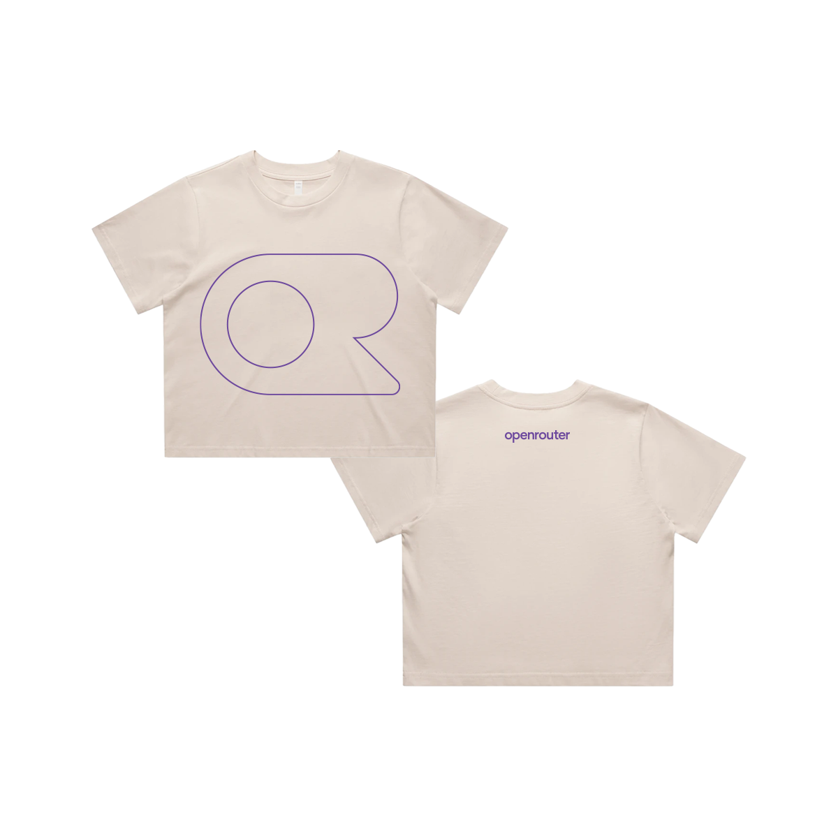 Purple Outline Crop Tee