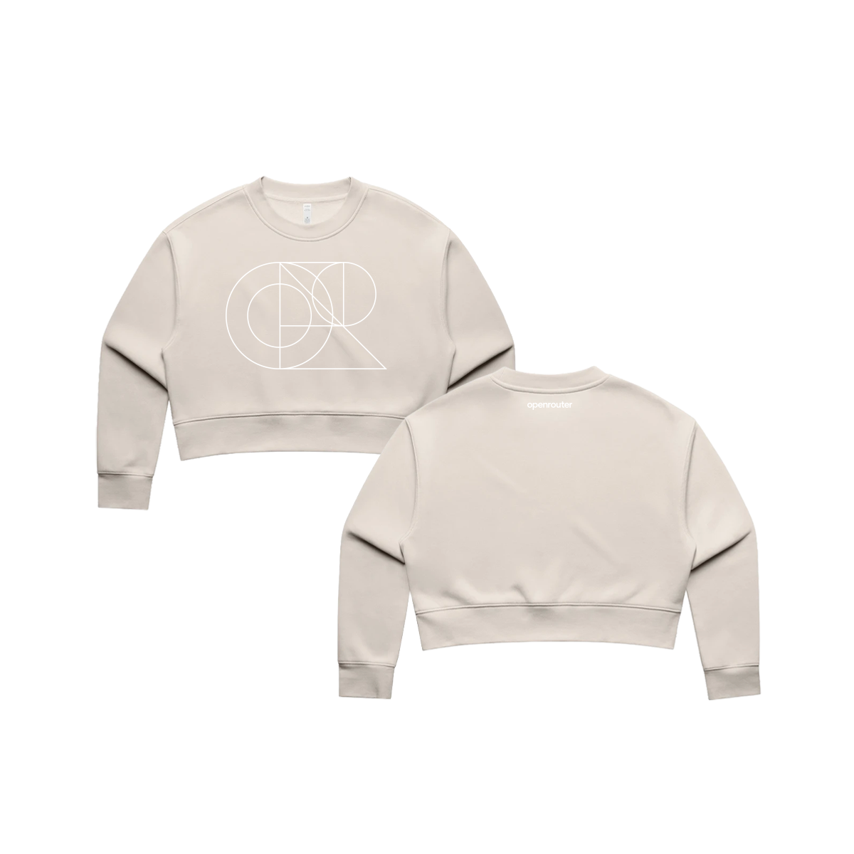 White Glyph Shapes Crop Crew